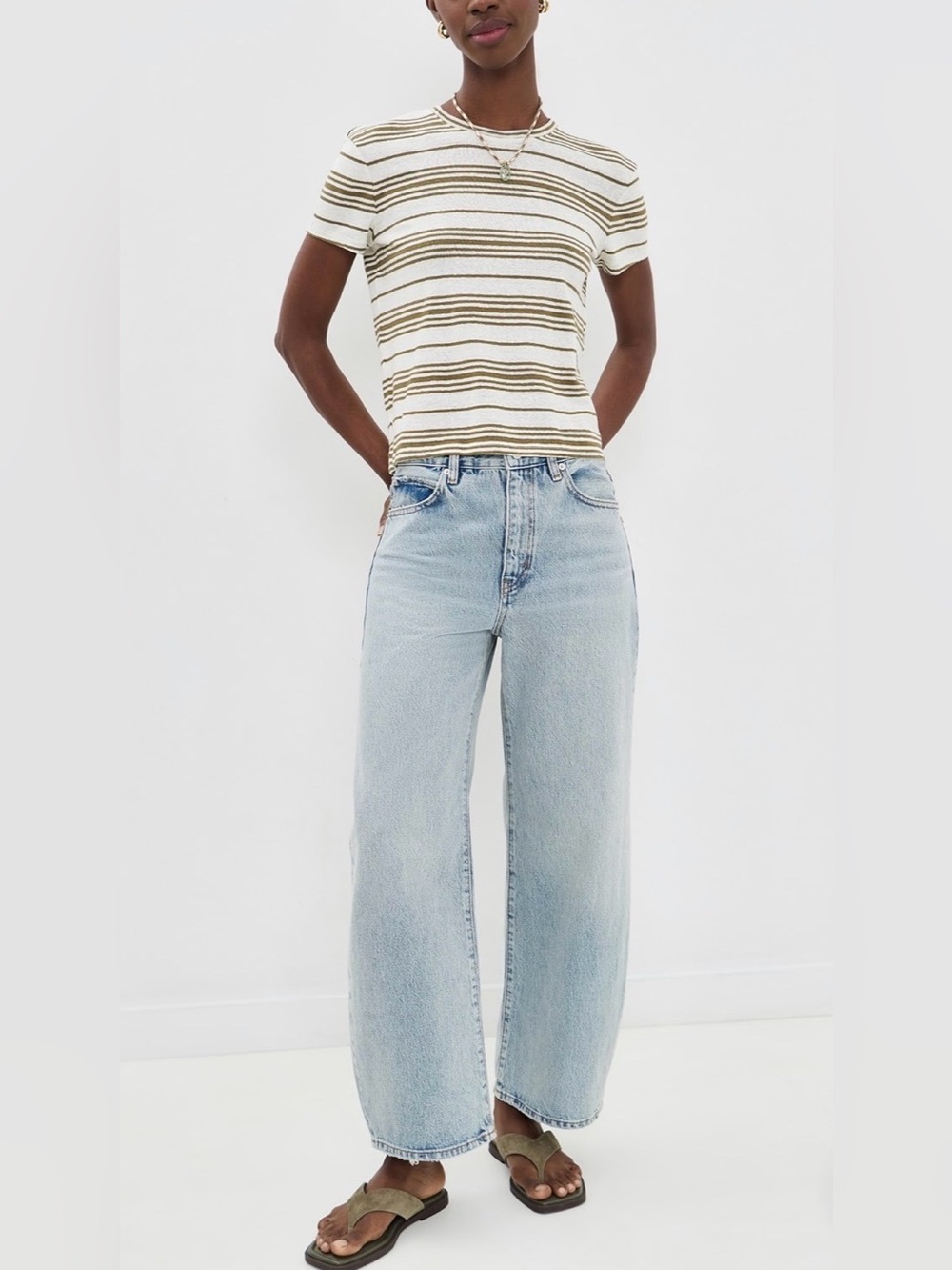 Frame The Bow Crop Jeans Coastal Jeans Sz 34